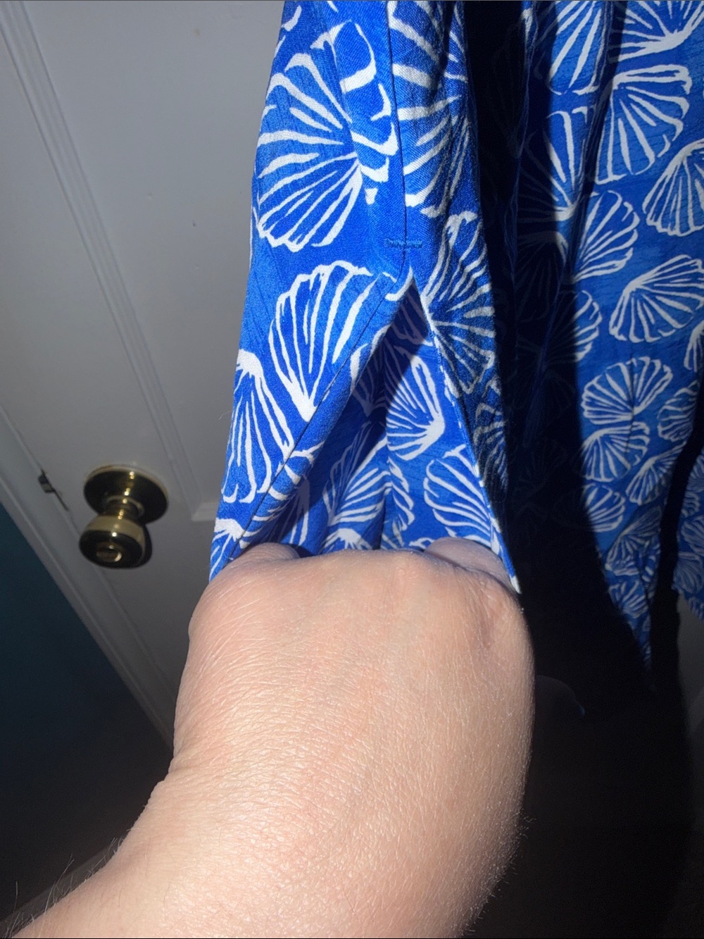 Sonoma Blue and White Shell-Print Midi Dress - Picture 5 of 8